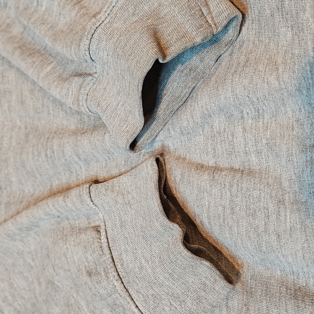 Nike Vintage 2000s XL 1/4 zip hoodie w kangaroo pocket heather gray w red swoosh - Picture 8 of 8